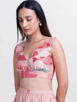 Freedom Tree - Mindscape Peach Haze Digitally Printed Narrative Bralette Top