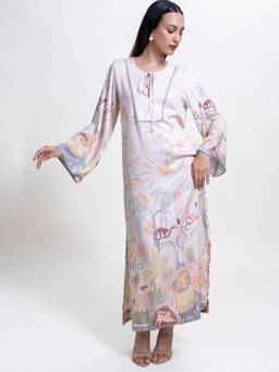 Freedom Tree - Pink Treehouse Birdie Blush Digitally Printed Floral Maxi Dress