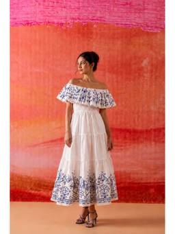 RUIAAN - White Petal Maxi Dress