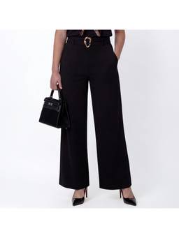 Alonge - Belted Wide Leg Pants Black