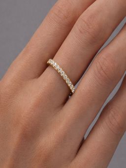 AQUASTREET - 18K Gold Plated White Zircon Ring