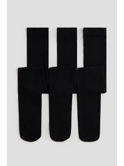 H&M - Girls Black 3-Pack Tights