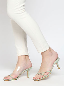 Twenty Dresses by Nykaa Fashion - Green Strapped In Fun Heels
