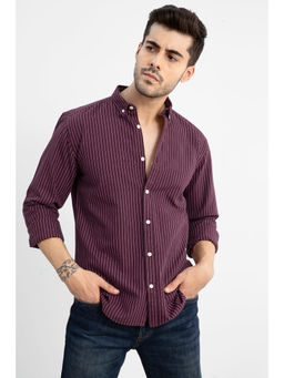 Snitch - Men Lining Maroon Shirt
