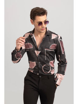 Snitch - Men Semi-Circle Ash Black Shirt