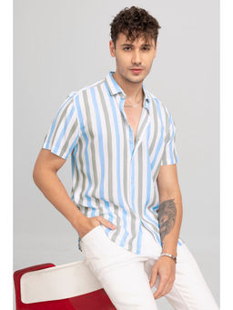 Snitch - Men Caius Blue & Grey Shirt