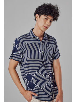 Snitch - Men Hawang Navy Blue Shirt