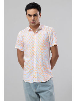 Snitch - Men Fluorescence Polka Dots Pink Shirt