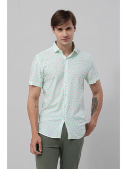 Snitch - Men Fluorescence Polka Dots Green Shirt