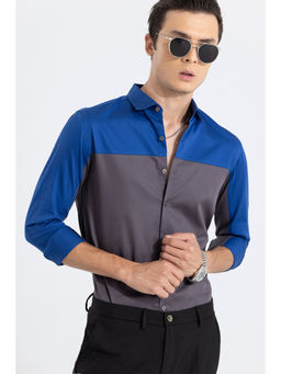 Snitch - Men Retro Panel Grey Shirt