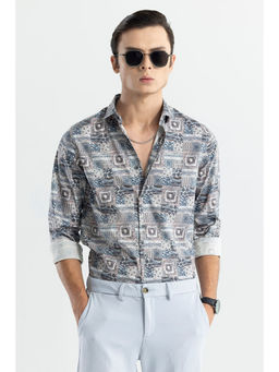 Snitch - Men Wavy Square Multi-Color Shirt