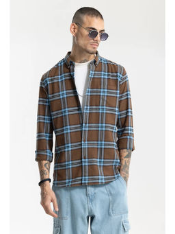 Snitch - Men Fogey Caramel Brown Checks Shirt