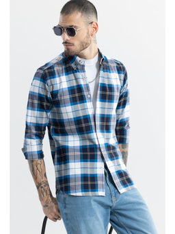 Snitch - Men Bold square Blue Checks Shirt
