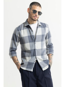 Snitch - Men Checkmate Checks Grey Shirt