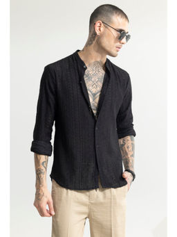 Snitch - Men Crafted Canvas Black Shirt