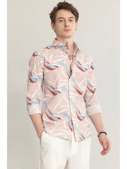Snitch - Men Foliavogue Pink Abstract Shirt