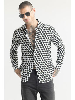 Snitch - Men Polka Dots Dazzle Black Shirt