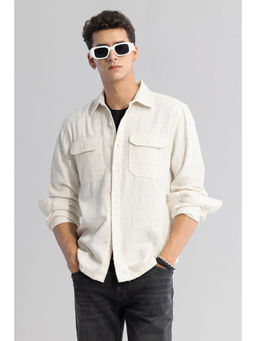 Snitch - Men Fabric Fusion Cream Shirt