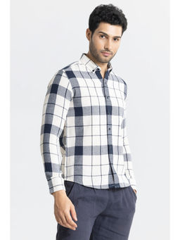 Snitch - Men Broad Checks Navy Blue Shirt