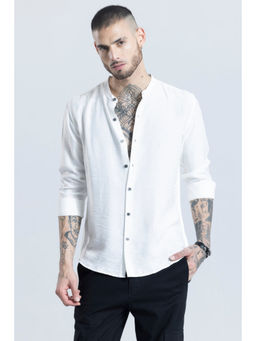 Snitch - Men Calista White Mandarin Shirt