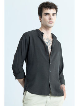 Snitch - Men Calista Black Mandarin Shirt