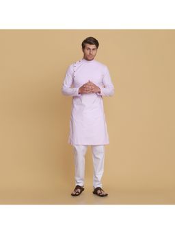 TAHVO - Men Solid Purple Kurta with Pyjama
