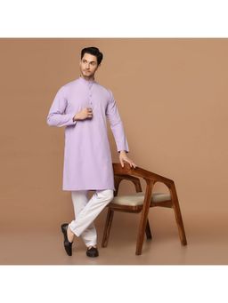 TAHVO - Men Solid Purple Kurta with Pyjama