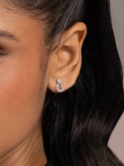 Shaya by CaratLane - White Orbital Drops Earrings In 925 Silver