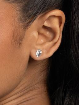 Shaya by CaratLane - White Petal Glow Studs Earrings In 925 Silver