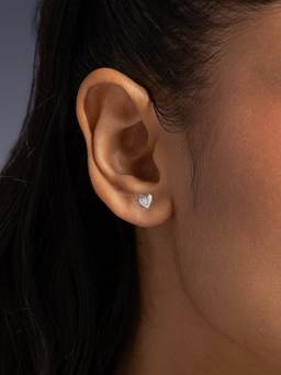 Shaya by CaratLane - White Rose Petal Studs Earrings In 925 Silver
