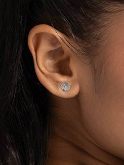 Shaya by CaratLane - White Blushing Solstice Studs Earrings In 925 Silver