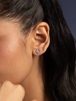 Shaya by CaratLane - White Lotus Dew Earrings In 925 Silver