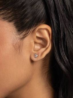 Shaya by CaratLane - White Sprout and Dew Studs Earrings In 925 Silver