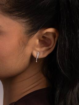 Shaya by CaratLane - White Linear Dew Drops Earrings in 925 Silver