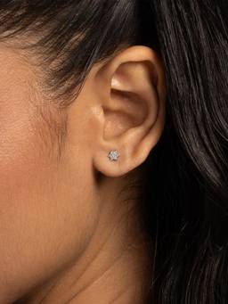Shaya by CaratLane - White Starlight Aster Earrings in 925 Silver 925 Silver