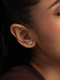 Shaya by CaratLane - White Infinity Studs Earrings in 925 Silver 925 Silver