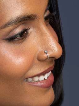 Shaya by CaratLane - White Petite Snowdrop Nose Pin in 925 Silver