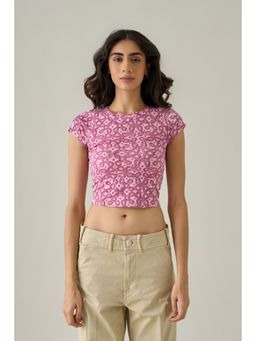 No Grey Area - Pink Kolam Crop Top