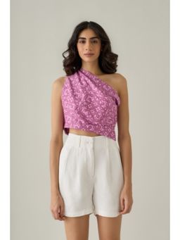 No Grey Area - Pink One-Shoulder Top