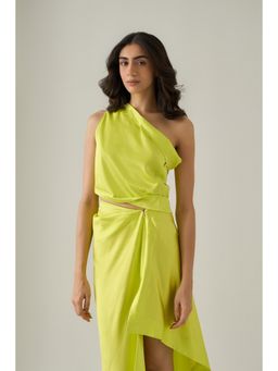 No Grey Area - Green One-Shoulder Top
