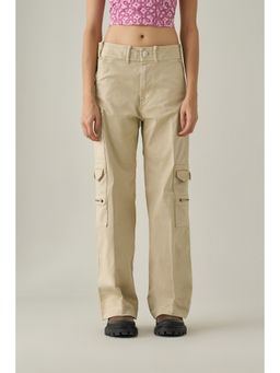 No Grey Area - Beige Military Workwear Trousers