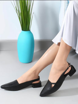 ELLE - Black Buckle Closure Party Wear Women Pumps