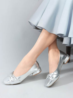 ELLE - Silver Slip On Party Wear Women Pumps
