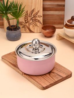 FNS - Alwin Pink Stainless Steel Double Wall Insulated Casserole With Lid