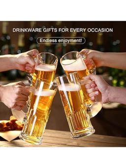 Smartserve - Smart Serve Transparent 4 Pieces Dishwasher Safe Glass Beer Mug- 450Ml