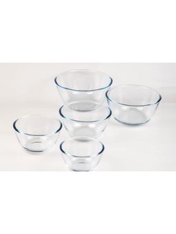 Smartserve - Smart Serve Transparent Glass Mixing Bowl (Pack of 5)