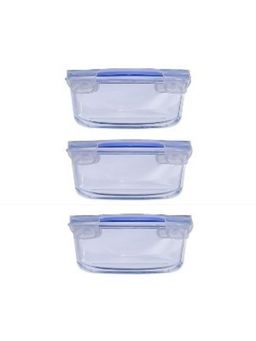 Smartserve - Borosilicate Glass Lunch Box Leak Proof 370Ml Set of 3