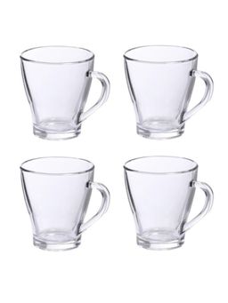 Uniglass - Hollywood Coffee Cup & Tea Cups Set of 4 (255Ml Each) With Handle