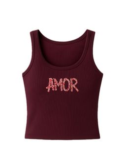 PAST MODERN - Amor Burgundy Tank Top