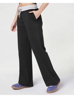 Bewakoof - Women's Jet Black Wide Leg Trackpant